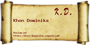Khon Dominika névjegykártya